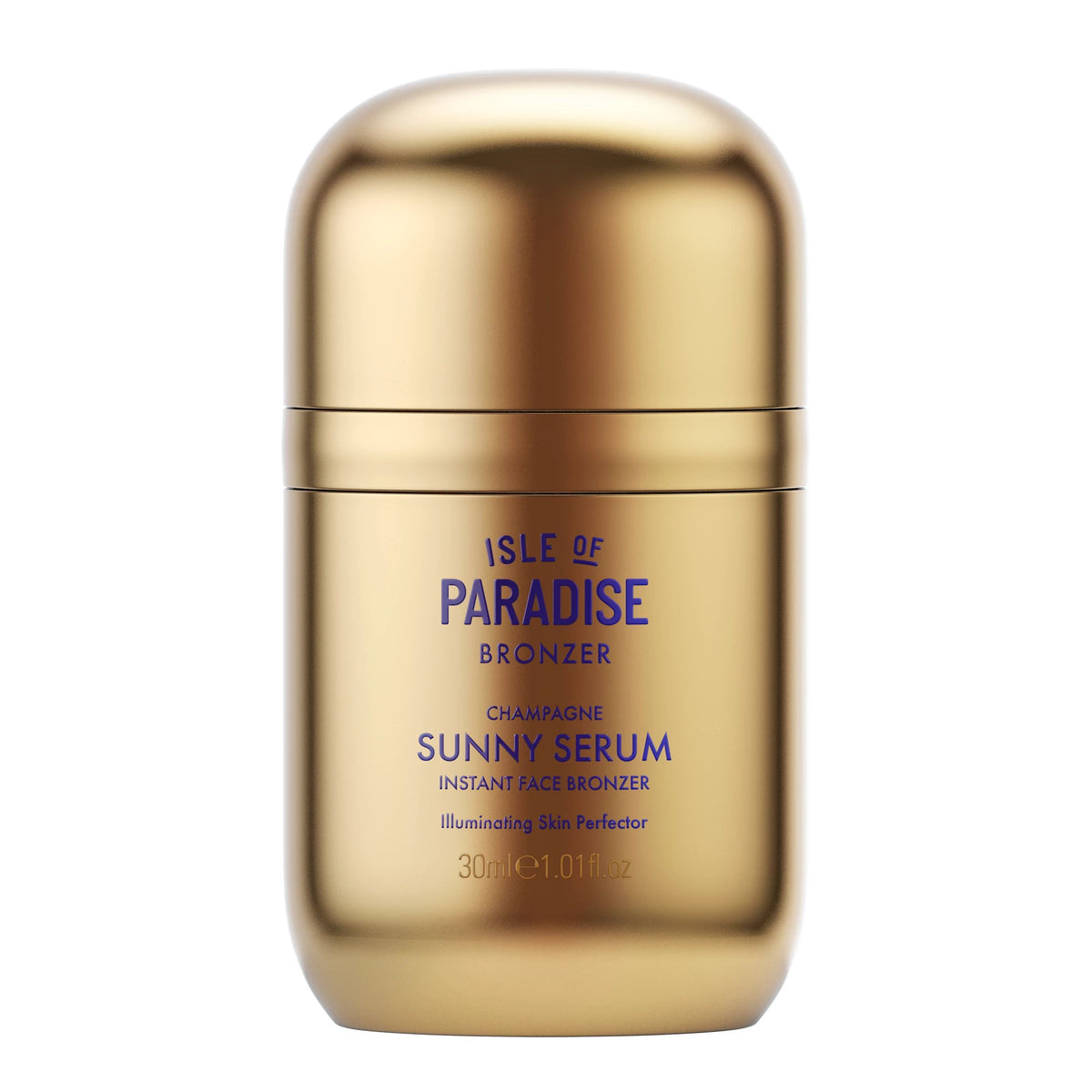 Sunny Serum by IOP instant face bronzer in Champagne, illuminating skin perfector with glossy golden finish