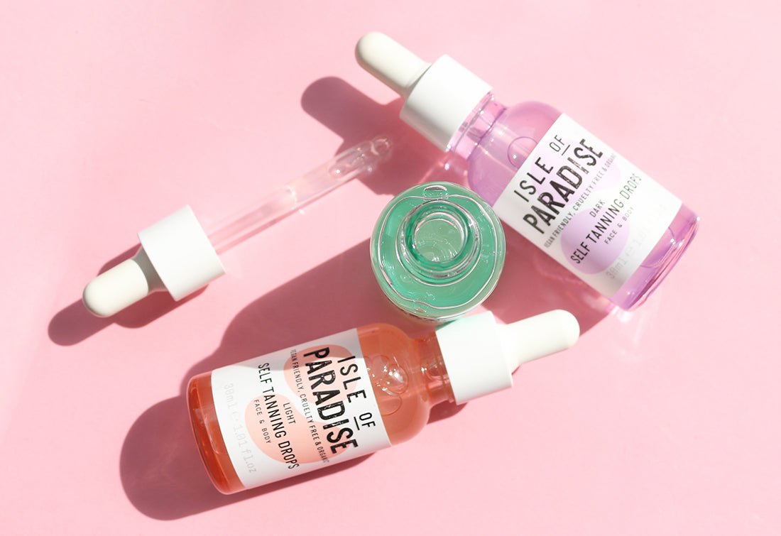 Selection of three bottles containing Isle of Paradise Drops