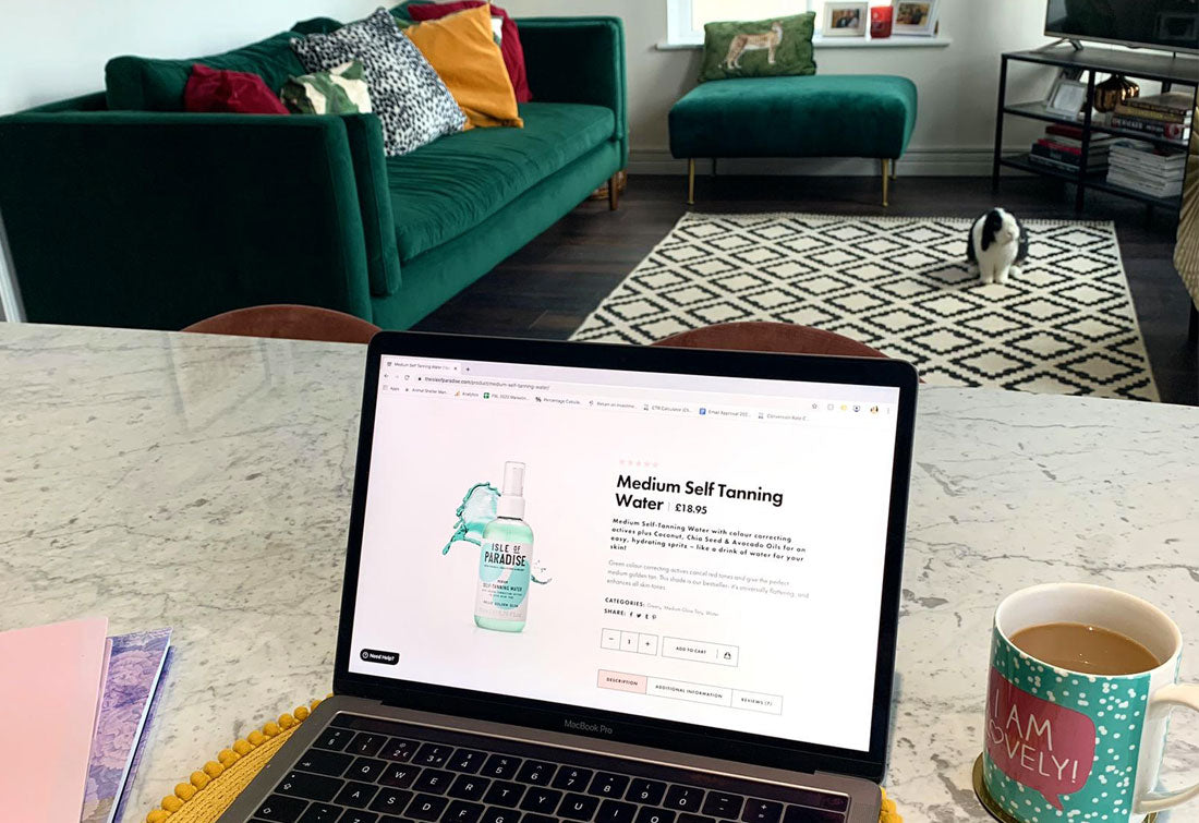 Livingroom with laptop open